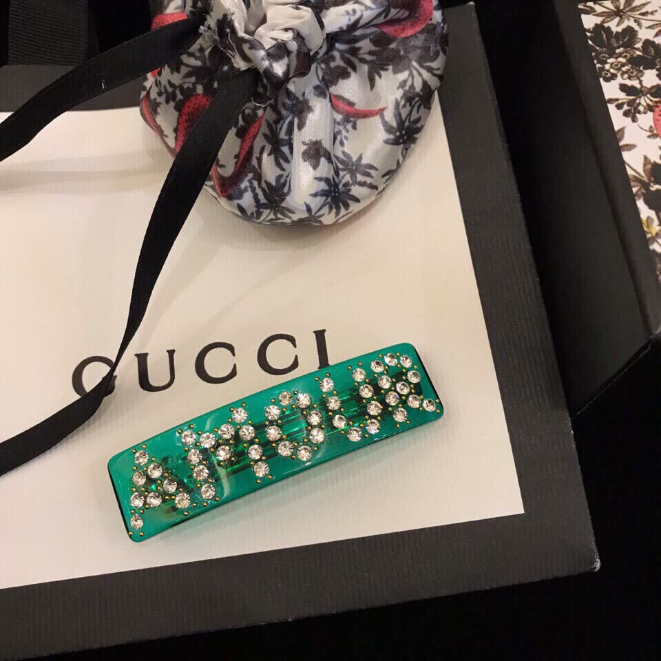 Gucci Crystal 'Amour' Single Hair Barrette
